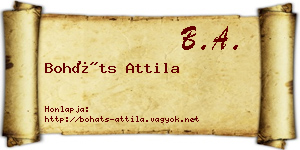Boháts Attila névjegykártya